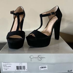 NWT Jessica Simpson Adelinah Black Peep Toe Heels